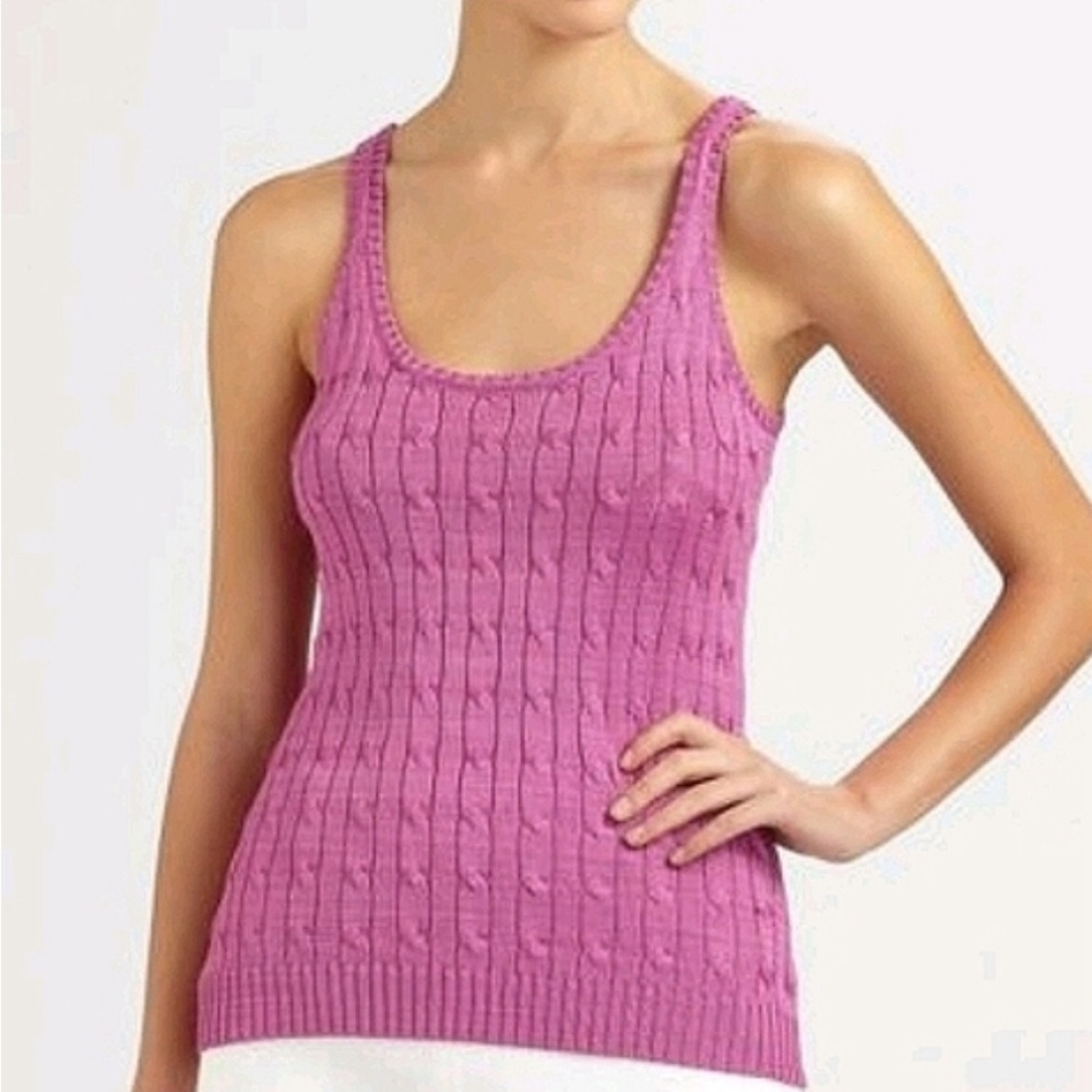 Ralph Lauren Black Label Silk Cable Knit Tank Size: L